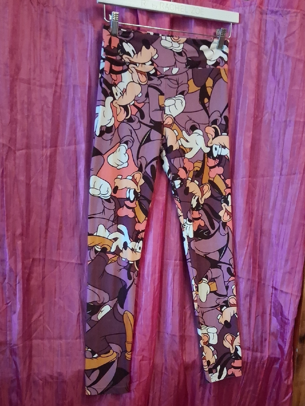 Kids Purple Cartoon Print Leggings